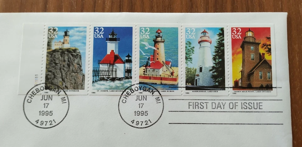 USA 1995 Lighthouse Buildings Architecture Stamps FDC (official issue) 美国灯塔邮票首日封 - Image 2 of 3