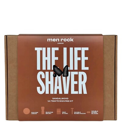 HERREN ROCK LONDON THE LIFE RASIERER ULTIMATIVES RASIERSET SANDELHOLZ PERFEKTES GESCHENK