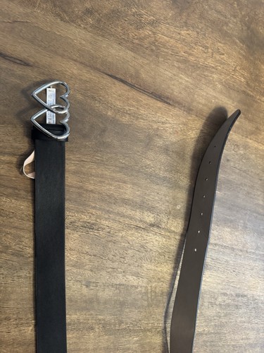 Girls Black Belt With 2 Hearts - Picture 2 of 3