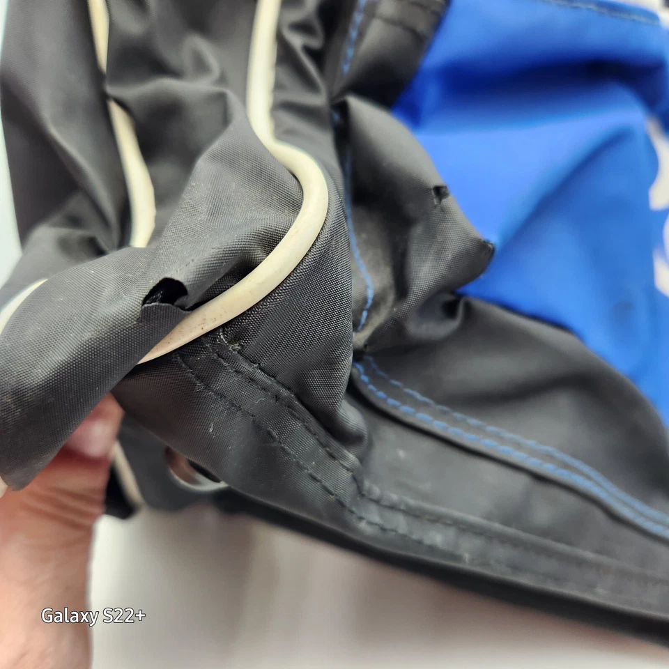 RAWLINGS Gimnasio Viaje Lona Deportes Azul Negro Bolsa Zapato Inserto S#4104W BOLSILLOS Foto 2 de 4