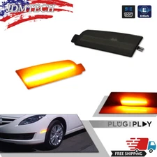 Smoked Lens Amber LED Front Side Marker Indicator Lights For 2009-2013 Mazda 6