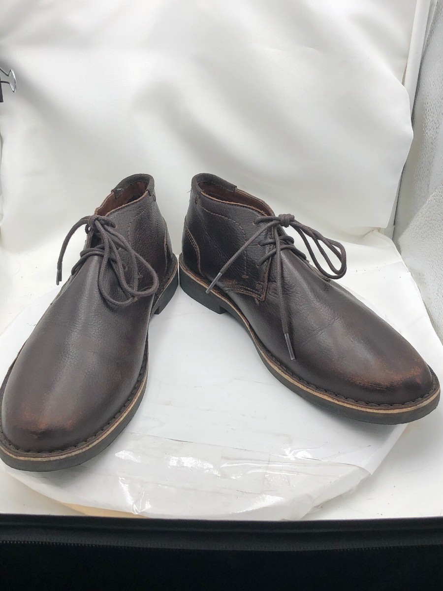 Kenneth Cole Mens Desert Sun Brown Smooth Ankle Boots Size 