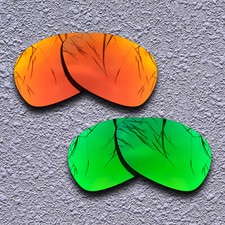 US Fire Red Green Replacement Lenses For-Oakley Feedback Polarized