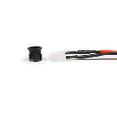 10 x Verkabelte Dioden LED + Plastik Halterung pre Wired Warm Weiß Diffus 9V 5mm
