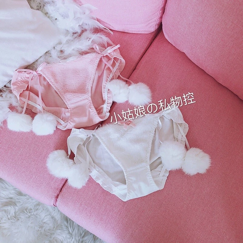 Japanese Mori girl Briefs soft Plush low-waist panties women Underpants kawaii  - Image 4 of 4