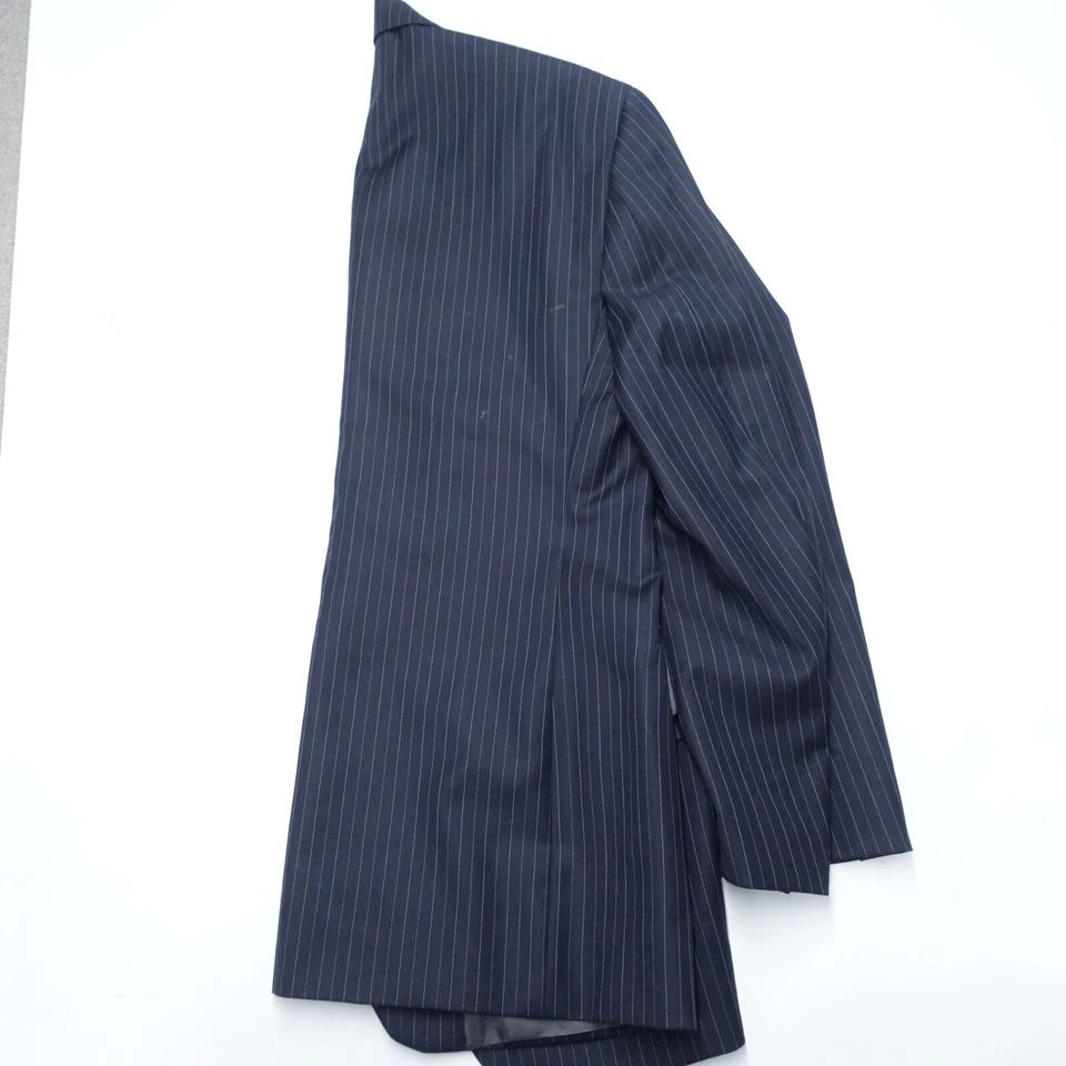 Jaqueta Nautica Blazer Masculina 40R Azul Marinho Listrada Entalhe Lapela Peito Único - Imagem 4 de 4