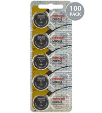 Maxell CR2016 3V Lithium Coin Cell Batteries (100 Count) - Tracking Included!