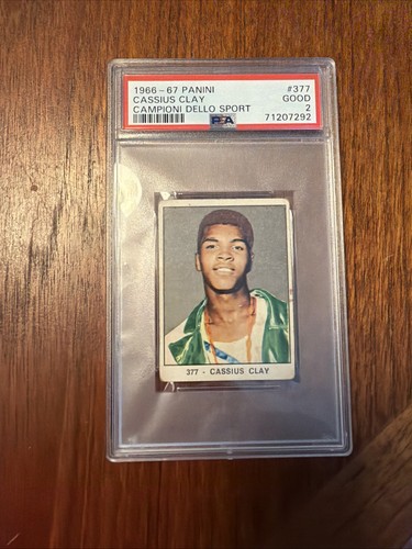 1966 Panini #377 Cassius Clay PSA 2! Centered! Muhammad Ali Panini 1st year card