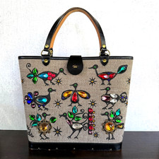 Vintage Enid Collins of Texas BIJOU BIRDS Jeweled Purse Bag 1960s HTF Rare