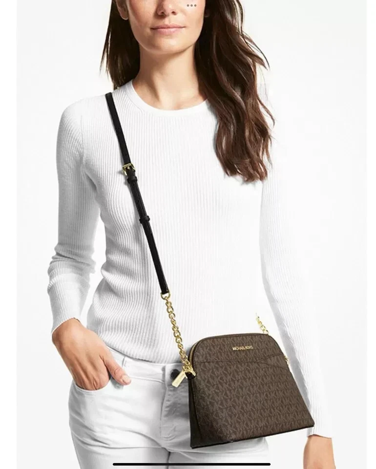 Michael kors Dome Shaped Crossbody Bag In MK Brown logo New + gift bag❤️💕 - Image 3 of 4