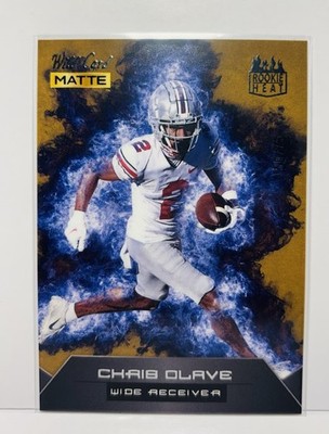 2022 Wild Card MATTE Chris Olave Rookie Heat Gold /Blue flames (RC) #RH-7