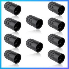 10Pcs Black Tire Valve Stem Caps for TPMS Schrader Valves