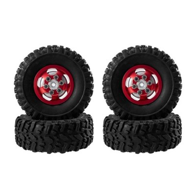 Alomejor 2 Ruote Anteriori Per Auto RC 1/14 – Pneumatici In Gomma Antiscivolo Con Cerchi In Lega Di Alluminio 10 Fori, Diametro 85 Mm, Per Crawler E Camion