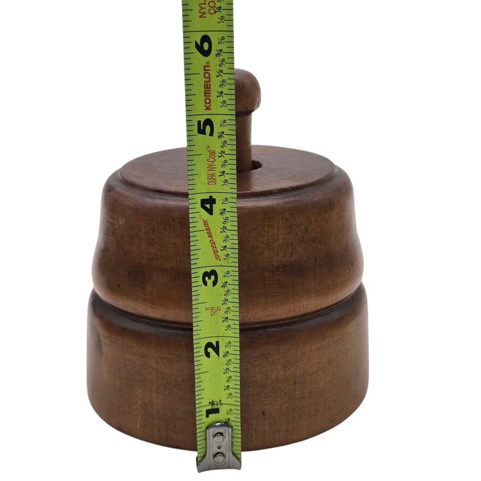 Antique Wooden Butter Print Mold Stamp Flower Primitive Pennsylvania Amish Flowe - Image 3 of 4