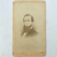 Antique Cdv Photo Handsome Man Long Hairy Beard Brooklyn NYC NY 1800s Portrait