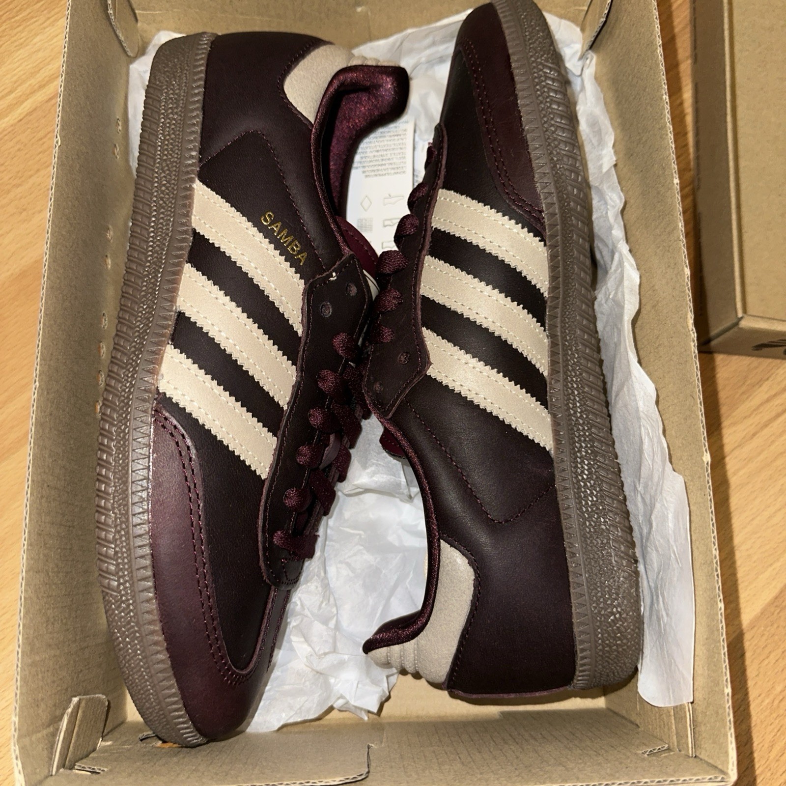 Adidas Samba OG Maroon Crystal Sand UK 4✅Brand New✅ Fast Ship🚚 IF7004 image 2