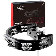 EASTROCK Drum Set Tambourine with Mounting Eye Bolt, Hi Hat Single-Black