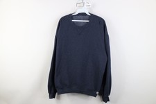 Vintage 90s Russell Athletic Mens Size XL Faded Blank Crewneck Sweatshirt Blue