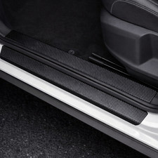 9pcs Car Door Sill Protector Carbon Fibre Sticker Scratch Guard Universal