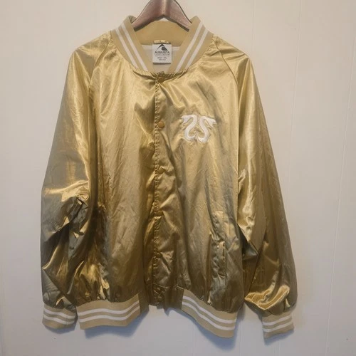 CRSSD House X Techno Gold Satin Bomber Jacket 2XLarge Augusta Festival Rave - product listing photo
