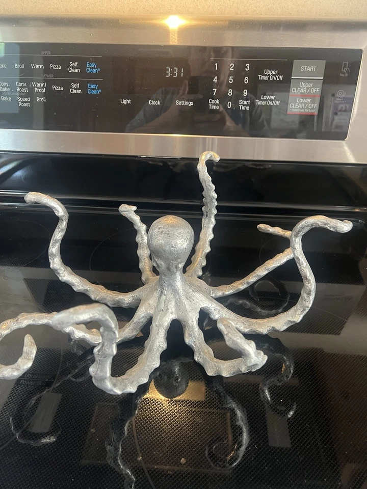 Pottery Barn Metal Octopus With Glass Tray - Image 4 of 4