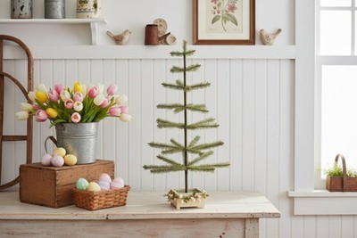 Ragon House 36'' Green Feather Tree with Berries | 19th Century German Style Holi