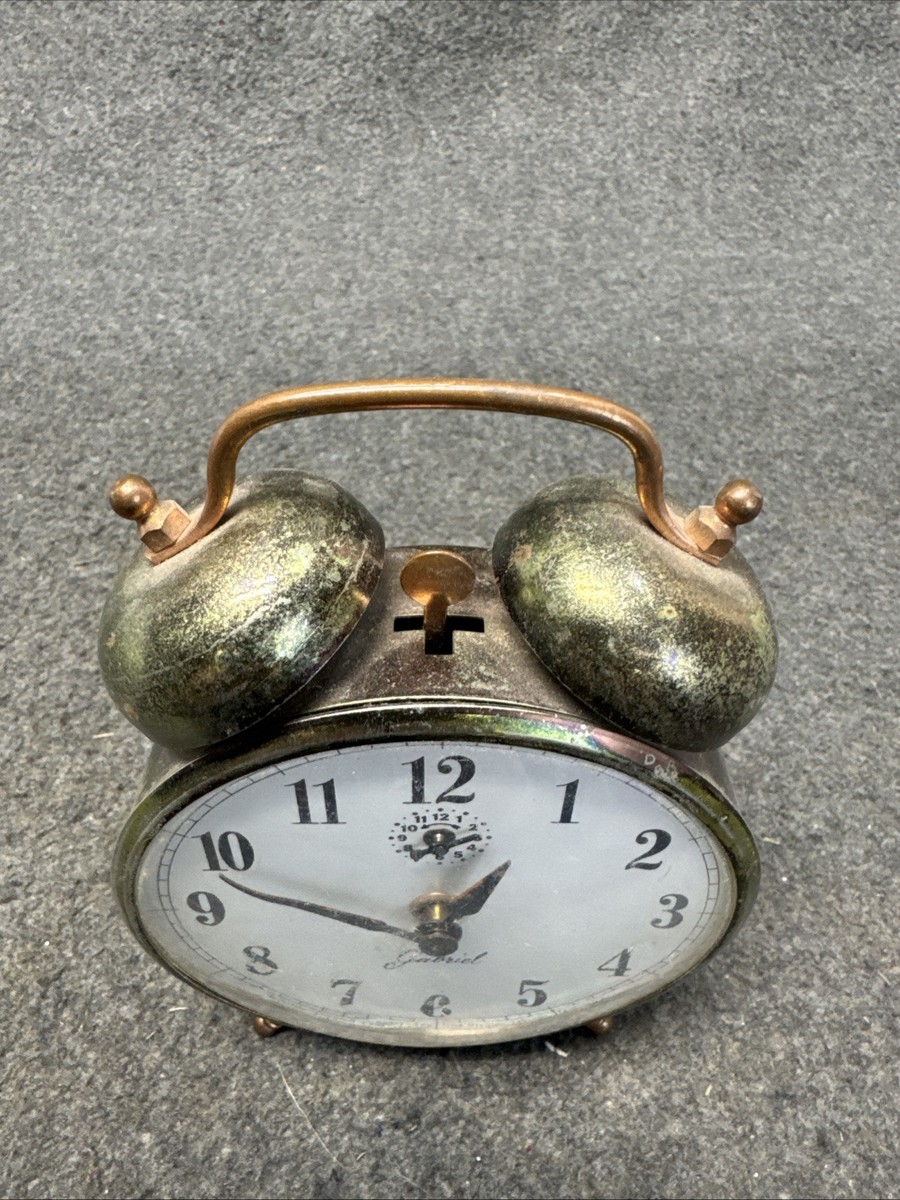 Gabriel Robertshaw Lux Vintage Brass Copper Twin Bell Alarm Clock