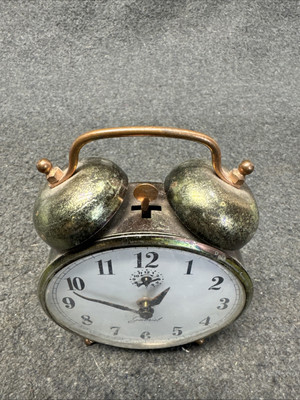 Gabriel Robertshaw Lux Vintage Brass Copper Twin Bell Alarm Clock