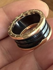 Bulgari Bvlgari B.Zero1 Ceramic 18K Gold Ring Size 61 UK S USA 9&half 11.6gr