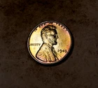 1943 Steel Lincoln Wheat Cent Penny * Gem BU Rainbow Toned * XW622