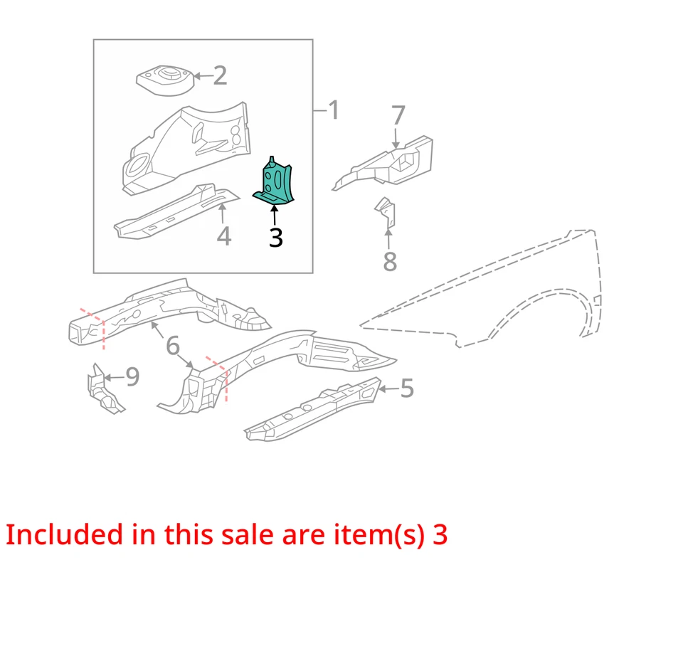 Buick Cadillac Park Avenue Sevilla 1997-2005 panel ASM F/CMPT FRT RH 12373340 Foto 2 de 3