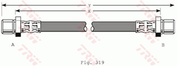 Rear TRW-OE PHA216 Brake Hose for SUBARU