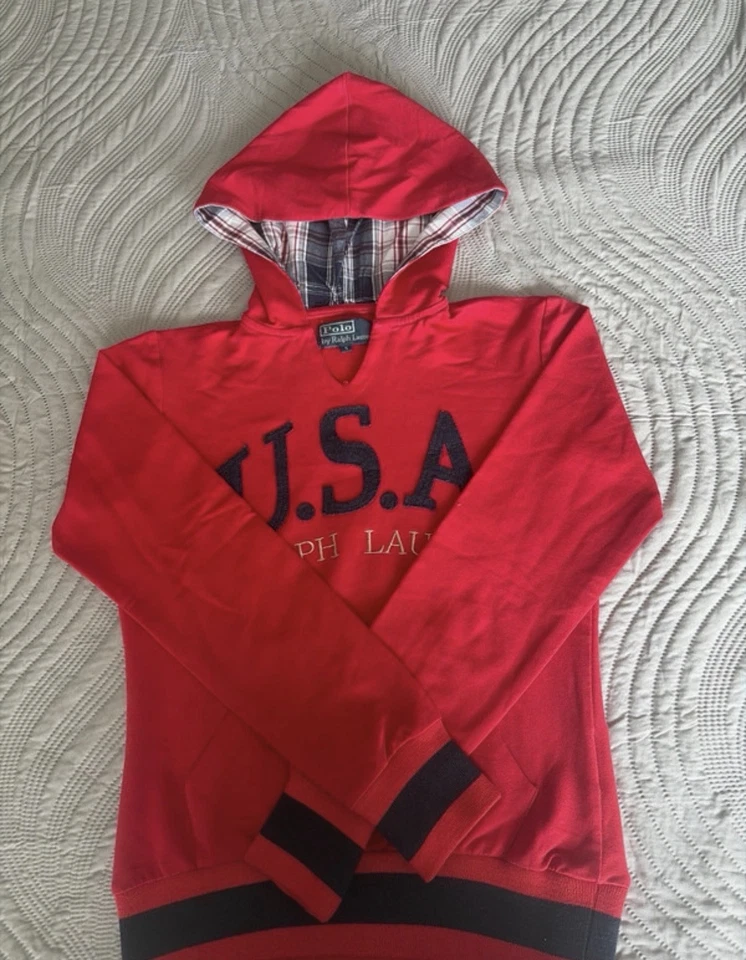 Polo by Ralph Lauren Sweat à capuche homme rouge S logo USA manches longues - Photo 1/4
