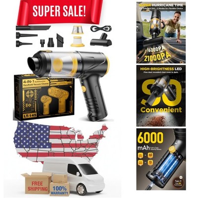 Powerful 21,000Pa Handheld Vacuum - Cordless & Ultra-Portable Cleaning Solution
