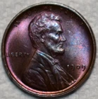 Brilliant Uncirculated 1909-P VDB Lincoln Cent, Beautifully Toned w/ 85% Rev Red