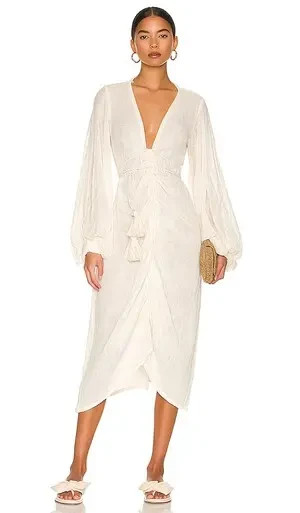 Jen's Pirate Booty Natural Gauze La Perouse Maxi Dress Size Small NWT