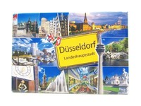 DüSseldorf Magnet Foto Souvenir Germany Rheinufer Ortsschild Gelb