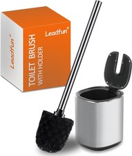 Toilet Bowl Brush and Holder, Toilet Brush with Stainless Steel Handle and