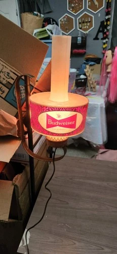 Vintage Budweiser Beer Sign Hurricane Lamp Light 1970 Anheuser Busch