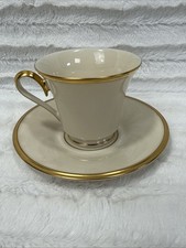 Lenox  ETERNAL China Gold Rimmed Cup and Saucers - MINT CONDITION
