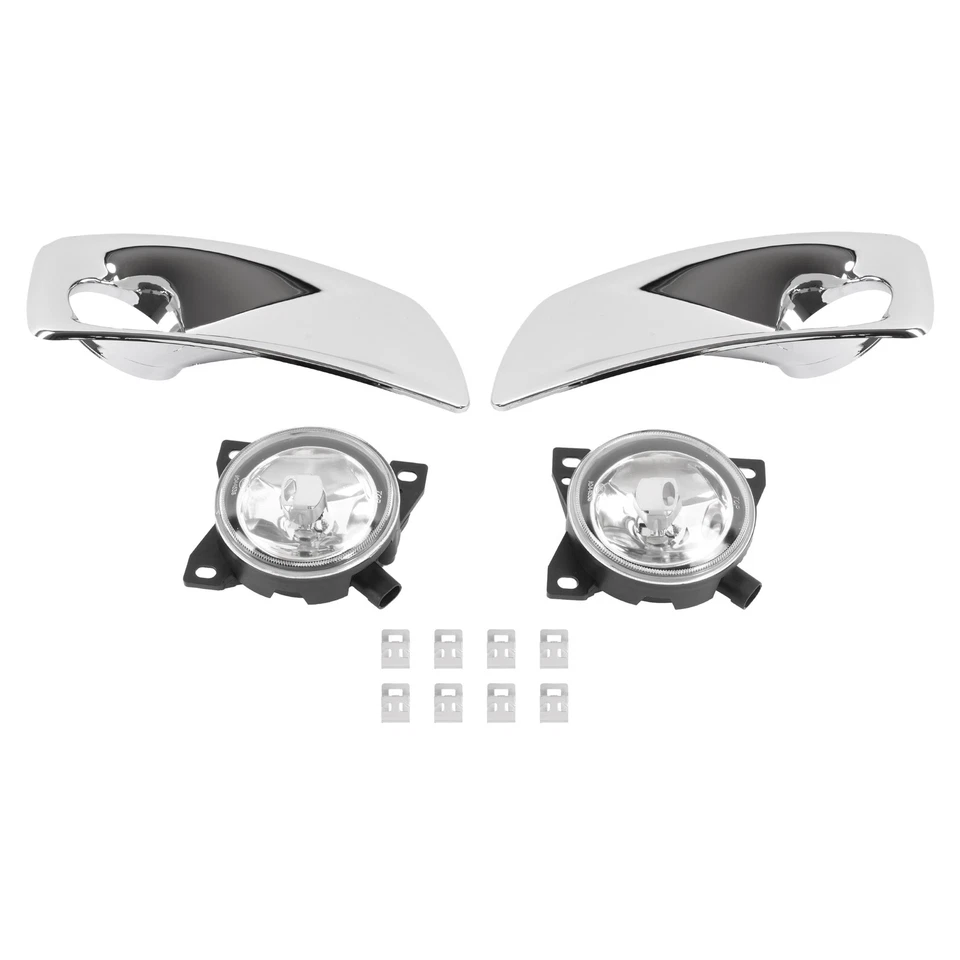 Par de luces antiniebla con cubierta de bisel de lámpara antiniebla cromada para Kenworth T660 2008-2015 izquierda y derecha Foto 3 de 4