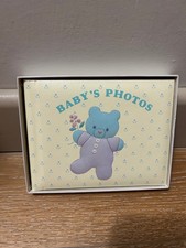 Vintage Hallmark Baby's Photos Picture Photo Album Teddy Bear Blue Baby Album