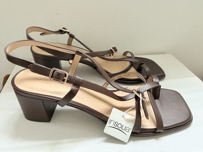 M&S Damen Insolia Riemchensandalen mit Blockabsatz Schokolade Größe 8 Neu