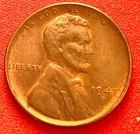 1947-S Lincoln Wheat Cent Penny GEM RED BU From an Original Bank Roll