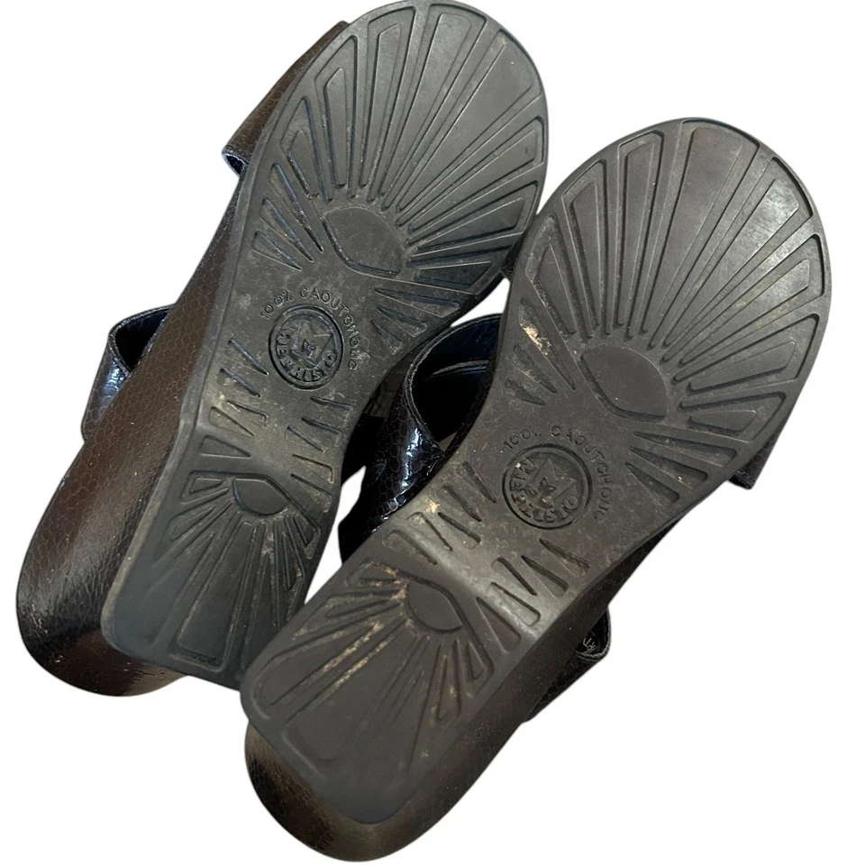 Mephisto черной кожи горки на танкетке каблуки размер 37 или 7 туфли ортопедические с ремешками - Изображение 3 из 4