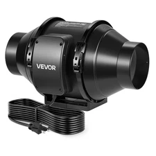 VEVOR 4in Inline Duct Fan 180CFM Quiet Ventilation Exhaust Fan Powerful AC-Motor