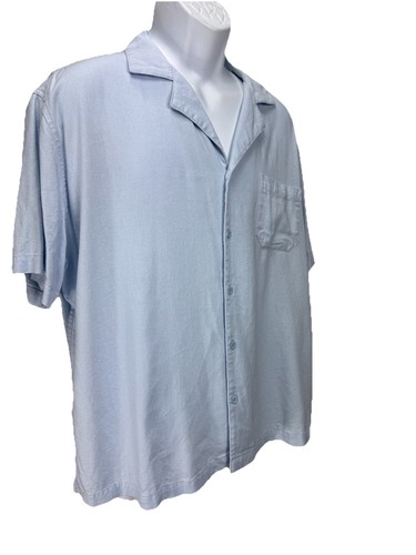 COOFANDY MEN'S BLUE SIZE XL CASUAL SHORT SLEEVE LINEN BLEND BEACH SHIRT - Picture 2 of 12