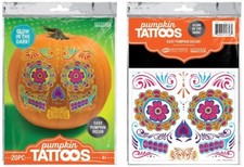 Glow in the Dark Pumpkin Tattoos - 2 Sheets, 11 each, 22 total pieces of pumpkin