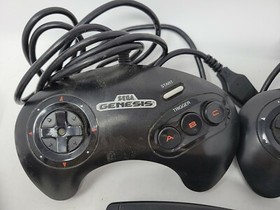 Sega Genesis 3 Lot: Black Console/ 2 Controllers/Frogger/Sonic 2  NOT Tested