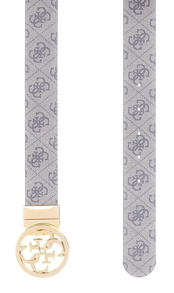 GUESS Noelle Nolana Belt W85 Gürtel Slate Logo creme blaugrau Neu - Bild 3 von 3